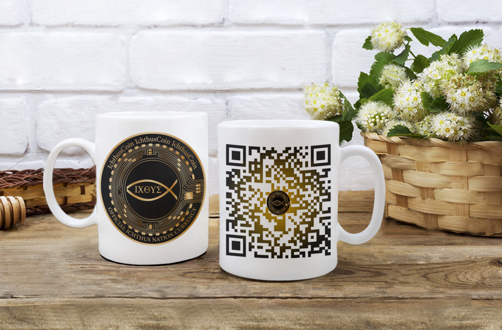 Introducing the Inspirational Ichthus Crypto Mug: The Perfect Companion for Your Daily Coffee Ritual