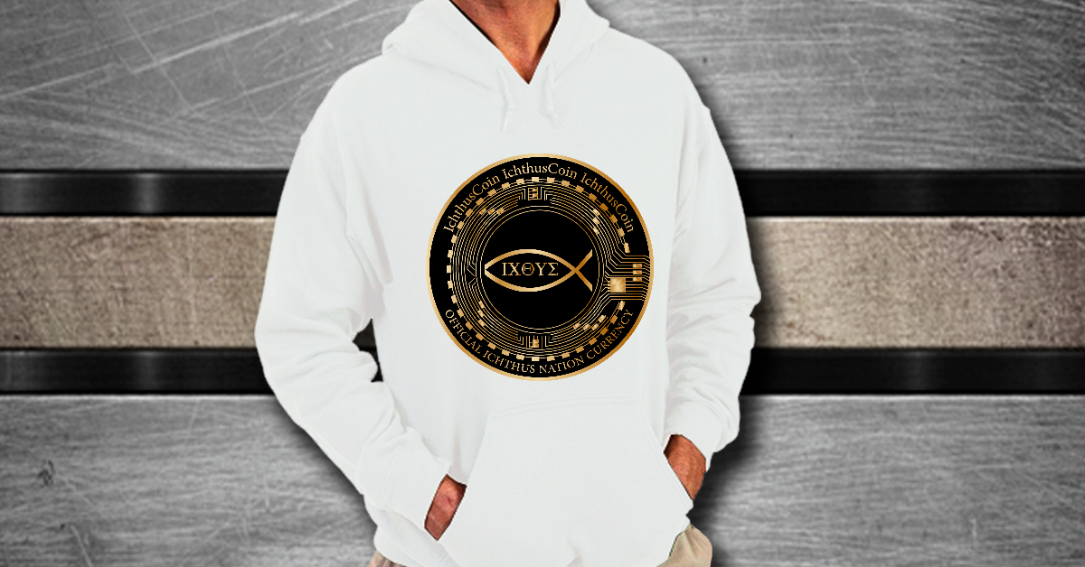 New 100% Cotton Inspirational Ichthus Crypto Hoodie with QR Code Offers Unique Solution to Economic Uncertainty for People of Faith