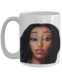 Limited Edition Citizen Avatar Lady Olivia IchthusCoin 15 oz White Inspirational Novelty Coffee Mug with QR Code and 153 BONUS IchthusCoin Digital Gold Tokens with Corporate Digital Dashboard and Wallet Account ($95 Value)