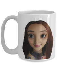 Limited Edition Citizen Avatar Lady Annie IchthusCoin 15 oz White Inspirational Novelty Coffee Mug with QR Code and 153 BONUS IchthusCoin Digital Gold Tokens with Corporate Digital Dashboard and Wallet Account ($95 Value)
