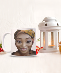 Limited Edition Citizen Avatar Lady Sharon IchthusCoin 15 oz White Inspirational Novelty Coffee Mug with QR Code and 153 BONUS IchthusCoin Digital Gold Tokens with Corporate Digital Dashboard and Wallet Account ($95 Value)