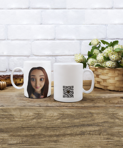 Limited Edition Citizen Avatar Lady Annie IchthusCoin 11 oz White Inspirational Novelty Coffee Mug with QR Code and 100 BONUS IchthusCoin Digital Gold Tokens with Corporate Digital Dashboard and Wallet Account ($75 Value)