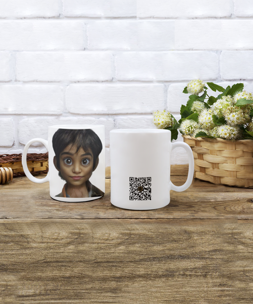 Limited Edition Citizen Avatar Sir Myles IchthusCoin 15 oz White Inspirational Novelty Coffee Mug with QR Code and 153 BONUS IchthusCoin Digital Gold Tokens with Corporate Digital Dashboard and Wallet Account ($95 Value)