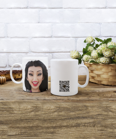Limited Edition Citizen Avatar Lady Amelia IchthusCoin 11 oz White Inspirational Novelty Coffee Mug with Passport QR Code and 25 BONUS IchthusCoin Digital Gold Rewards