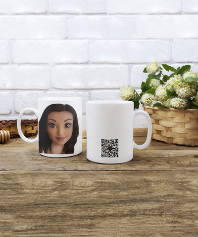 Limited Edition Citizen Avatar Lady Sarah IchthusCoin 15 oz White Inspirational Novelty Coffee Mug with Passport QR Code and 50 BONUS IchthusCoin Digital Gold Rewards