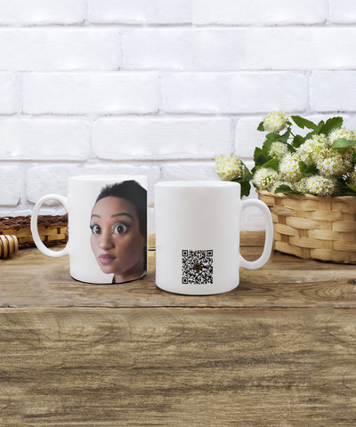 Limited Edition Citizen Avatar Lady Karen IchthusCoin 11 oz White Inspirational Novelty Coffee Mug with QR Code and 100 BONUS IchthusCoin Digital Gold Tokens with Corporate Digital Dashboard and Wallet Account ($75 Value)