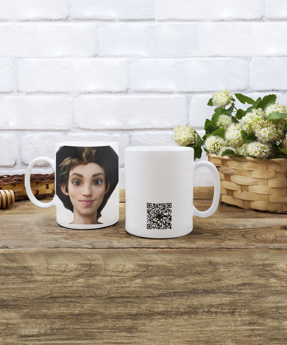 Limited Edition Citizen Avatar Sir Sam IchthusCoin 15 oz White Inspirational Novelty Coffee Mug with Passport QR Code and 25 BONUS IchthusCoin Digital Gold Rewards