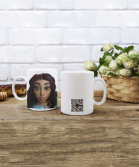 Limited Edition Citizen Avatar Lady Jean IchthusCoin 15 oz White Inspirational Novelty Coffee Mug with QR Code and 153 BONUS IchthusCoin Digital Gold Tokens with Corporate Digital Dashboard and Wallet Account ($95 Value)