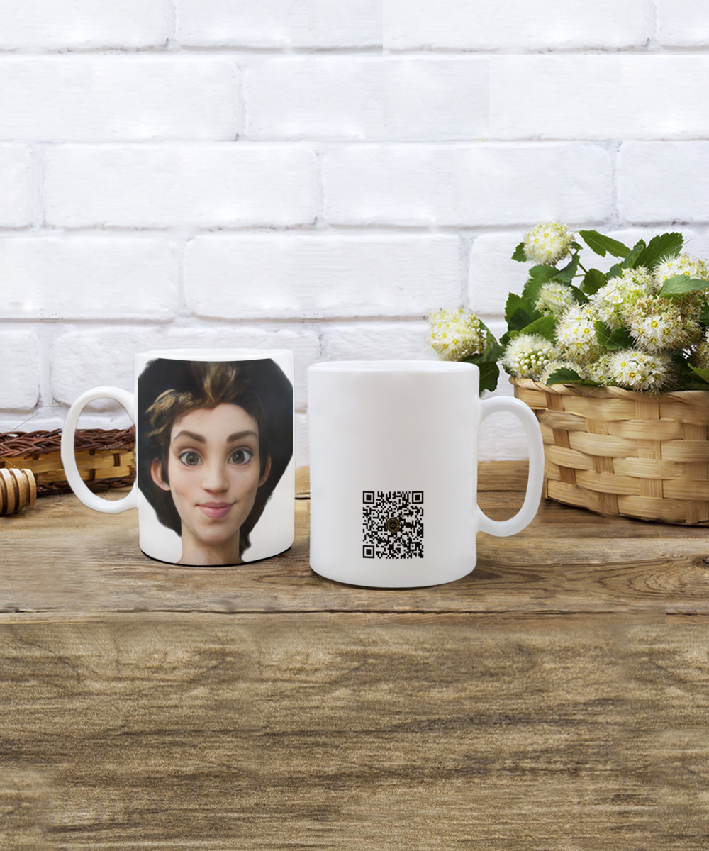 Limited Edition Citizen Avatar Sir Sam IchthusCoin 11 oz White Inspirational Novelty Coffee Mug with Passport QR Code and 25 BONUS IchthusCoin Digital Gold Rewards