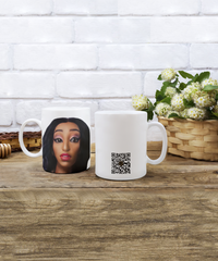 Limited Edition Citizen Avatar Lady Olivia IchthusCoin 11 oz White Inspirational Novelty Coffee Mug with Passport QR Code and 25 BONUS IchthusCoin Digital Gold Rewards