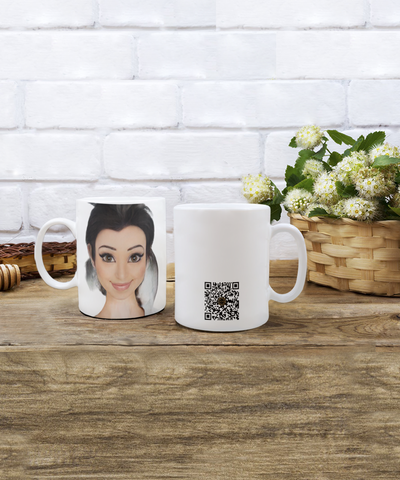 Limited Edition Citizen Avatar Lady Hillary IchthusCoin 11 oz White Inspirational Novelty Coffee Mug with QR Code and 100 BONUS IchthusCoin Digital Gold Tokens with Corporate Digital Dashboard and Wallet Account ($75 Value)