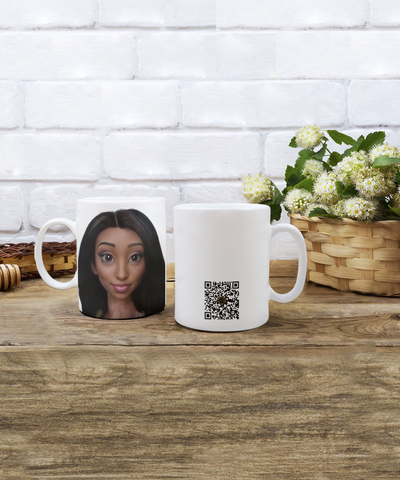 Limited Edition Citizen Avatar Lady Eve IchthusCoin 11 oz White Inspirational Novelty Coffee Mug with QR Code and 100 BONUS IchthusCoin Digital Gold Tokens with Corporate Digital Dashboard and Wallet Account ($75 Value)