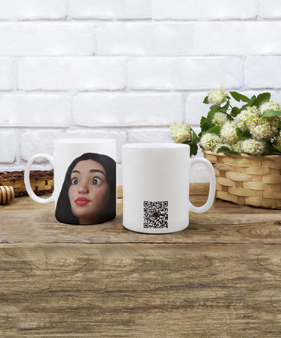 Limited Edition Citizen Avatar Lady Samantha IchthusCoin 11 oz White Inspirational Novelty Coffee Mug with Passport QR Code and 50 BONUS IchthusCoin Digital Gold Rewards