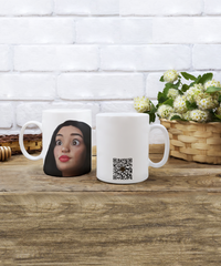 Limited Edition Citizen Avatar Lady Samantha IchthusCoin 11 oz White Inspirational Novelty Coffee Mug with Passport QR Code and 25 BONUS IchthusCoin Digital Gold Rewards