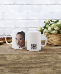 Limited Edition Citizen Avatar Lady Karen IchthusCoin 15 oz White Inspirational Novelty Coffee Mug with QR Code and 153 BONUS IchthusCoin Digital Gold Tokens with Corporate Digital Dashboard and Wallet Account ($95 Value)