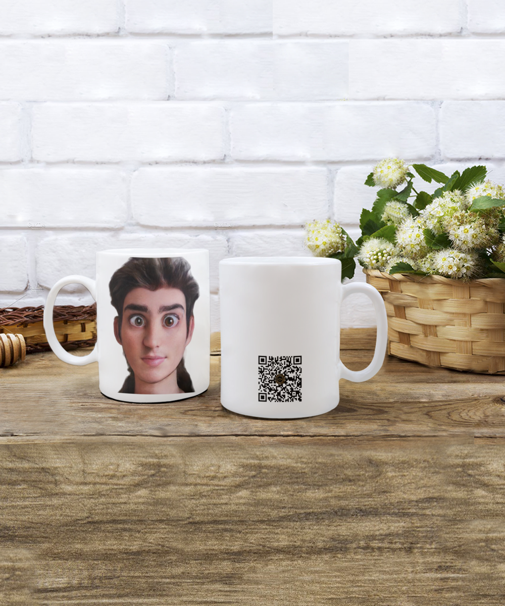 Limited Edition Citizen Avatar Sir Harry IchthusCoin 15 oz White Inspirational Novelty Coffee Mug with QR Code and 153 BONUS IchthusCoin Digital Gold Tokens with Corporate Digital Dashboard and Wallet Account ($95 Value)