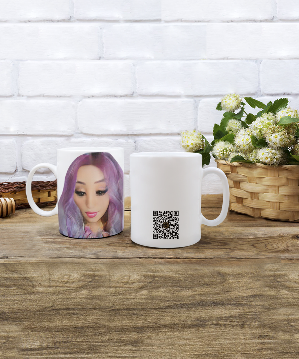 Limited Edition Citizen Avatar Lady Ava IchthusCoin 11 oz White Inspirational Novelty Coffee Mug with Passport QR Code and 25 BONUS IchthusCoin Digital Gold Rewards
