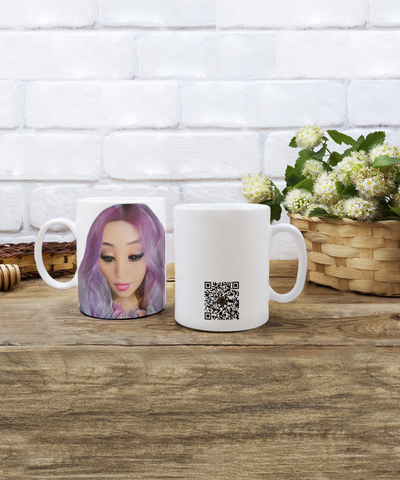 Limited Edition Citizen Avatar Lady Ava IchthusCoin 11 oz White Inspirational Novelty Coffee Mug with Passport QR Code and 50 BONUS IchthusCoin Digital Gold Rewards
