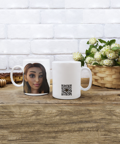 Limited Edition House Representative Avatar Chloe IchthusCoin 15 oz White Inspirational Novelty Coffee Mug with QR Code and 153 BONUS IchthusCoin Digital Gold Tokens with Corporate Digital Dashboard and Wallet Account ($95 Value)